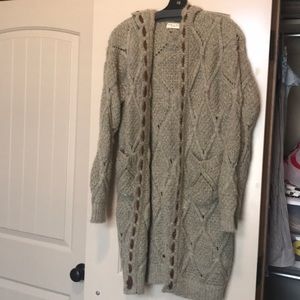 Sage & Flower Clothing Co | Long Hooded Sweater Cardigan